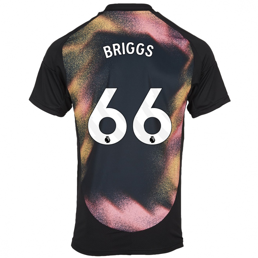 Men Football Logan Briggs #66 Black White Away Jersey 2024/25 T-Shirt Nz