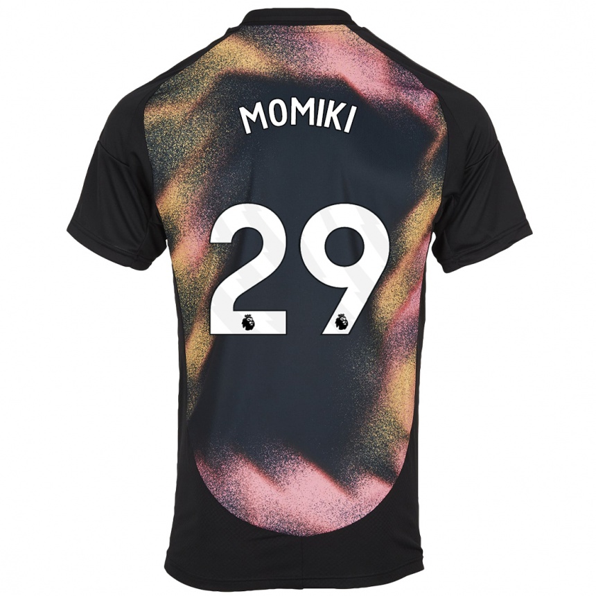 Men Football Yuka Momiki #29 Black White Away Jersey 2024/25 T-Shirt Nz