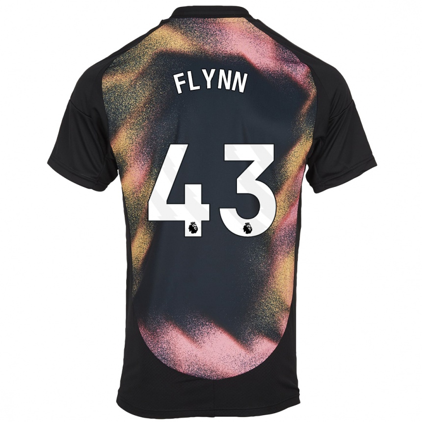 Men Football Shane Flynn #43 Black White Away Jersey 2024/25 T-Shirt Nz