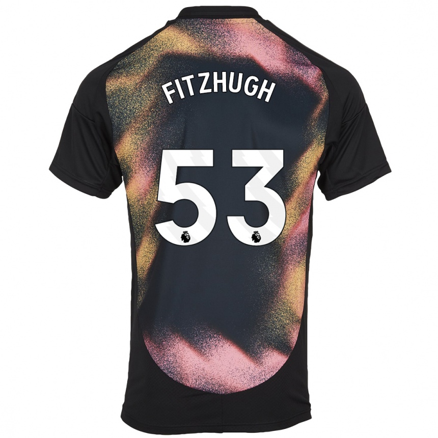 Men Football Ethan Fitzhugh #53 Black White Away Jersey 2024/25 T-Shirt Nz