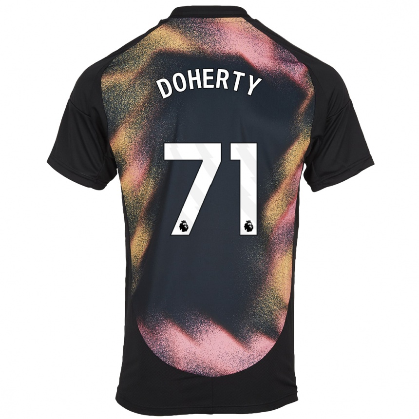 Men Football Arlo Doherty #71 Black White Away Jersey 2024/25 T-Shirt Nz