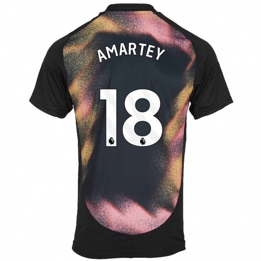 Men Football Daniel Amartey #18 Black White Away Jersey 2024/25 T-Shirt Nz