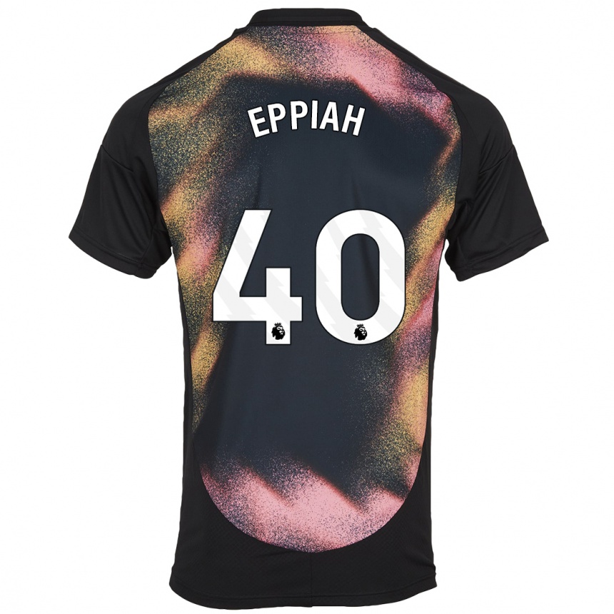 Men Football Josh Eppiah #40 Black White Away Jersey 2024/25 T-Shirt Nz