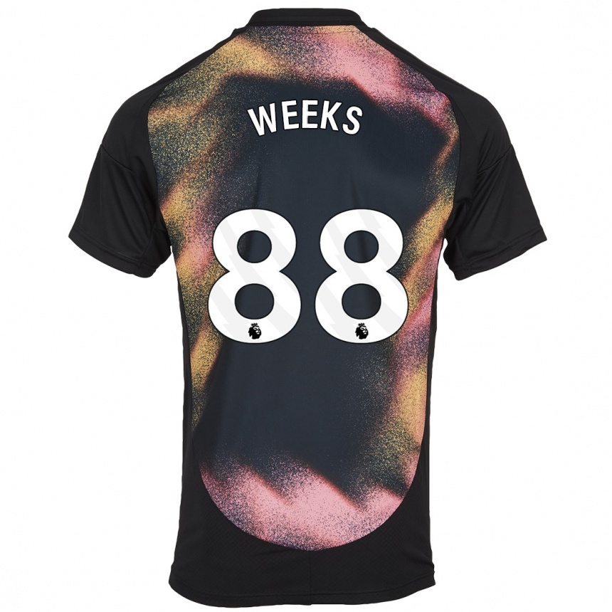 Men Football Tyler Weeks #88 Black White Away Jersey 2024/25 T-Shirt Nz