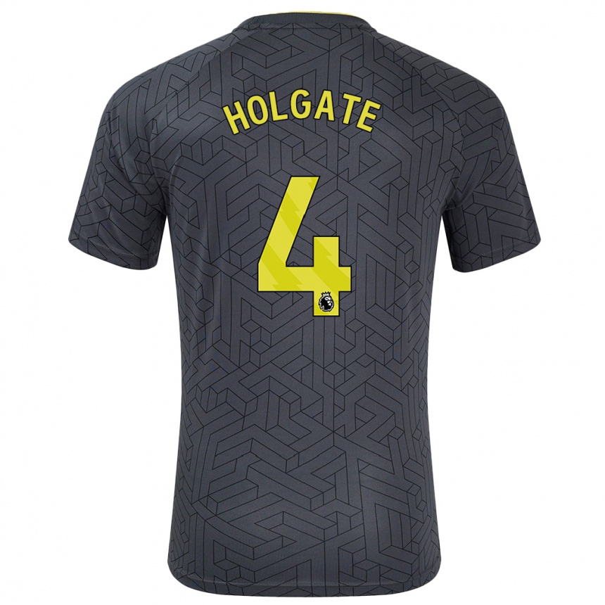 Men Football Mason Holgate #4 Black Yellow Away Jersey 2024/25 T-Shirt Nz