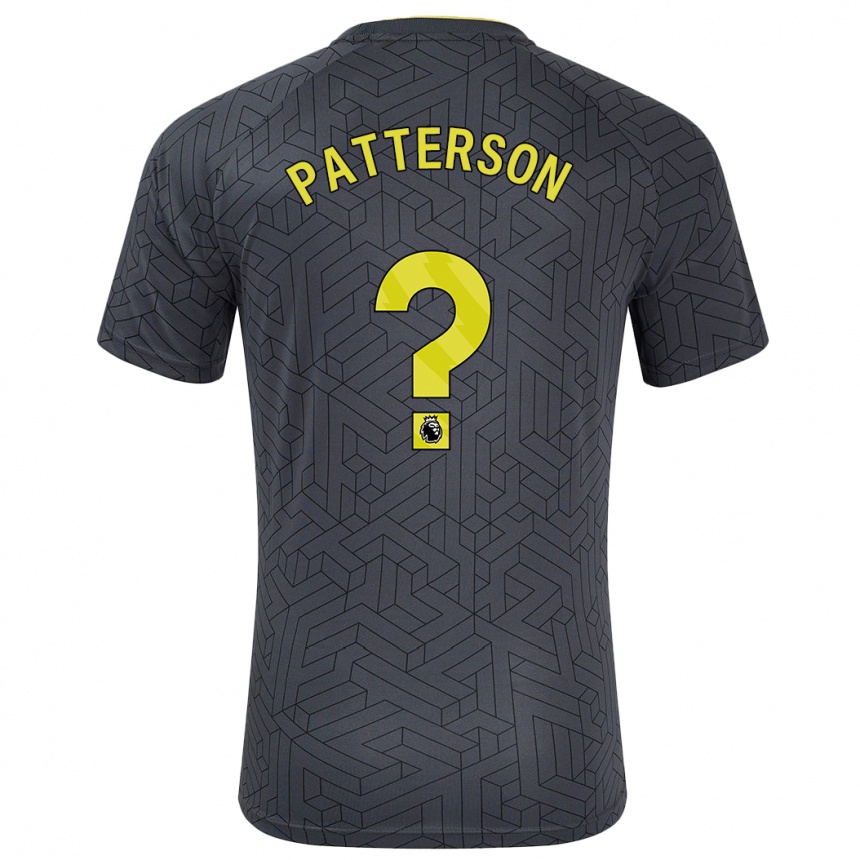 Men Football Jack Patterson #0 Black Yellow Away Jersey 2024/25 T-Shirt Nz