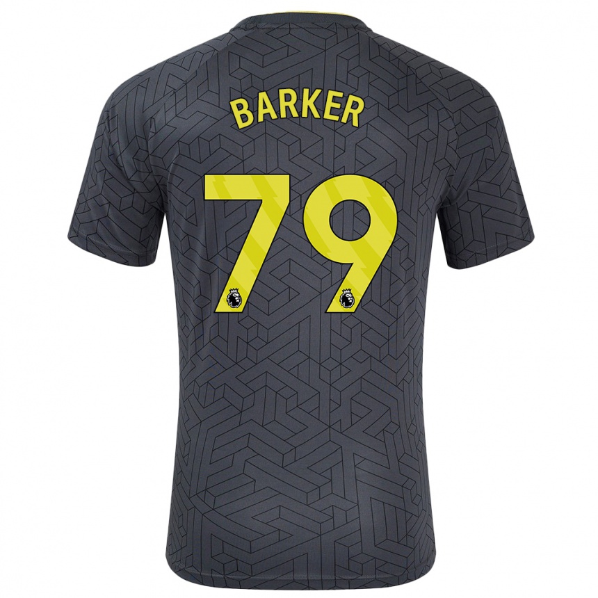 Men Football Owen Barker #79 Black Yellow Away Jersey 2024/25 T-Shirt Nz