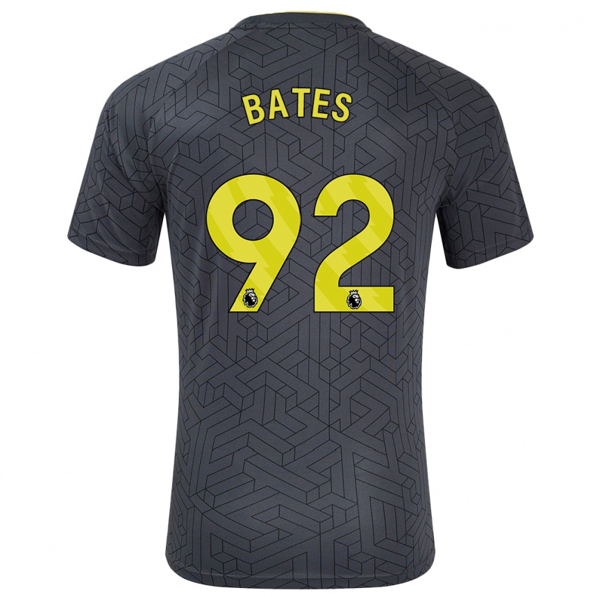 Men Football Callum Bates #92 Black Yellow Away Jersey 2024/25 T-Shirt Nz