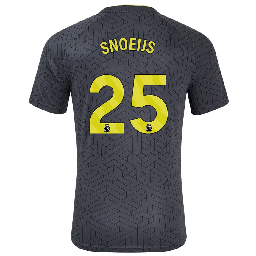 Men Football Katja Snoeijs #25 Black Yellow Away Jersey 2024/25 T-Shirt Nz