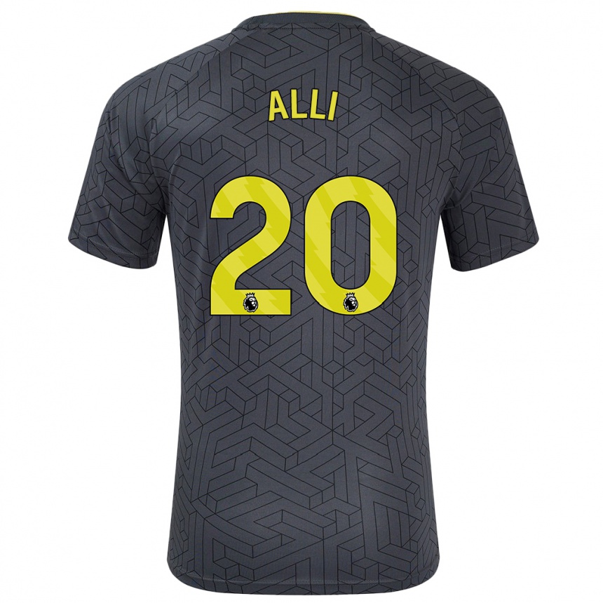 Men Football Dele Alli #20 Black Yellow Away Jersey 2024/25 T-Shirt Nz