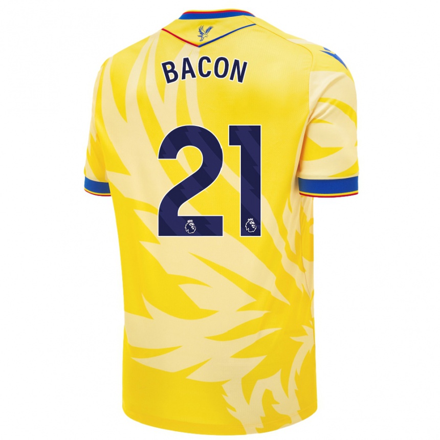 Men Football Skye Bacon #21 Yellow Away Jersey 2024/25 T-Shirt Nz