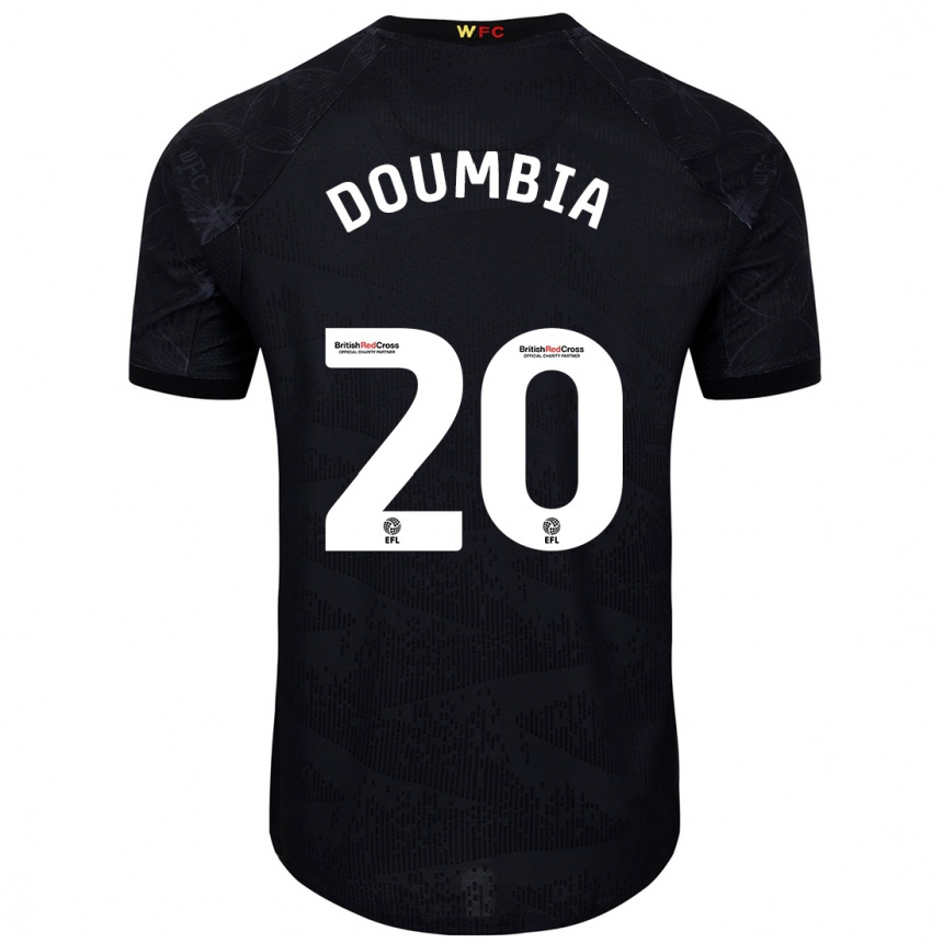 Men Football Mamadou Doumbia #20 Black White Away Jersey 2024/25 T-Shirt Nz