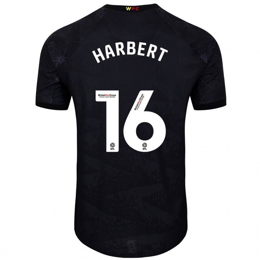 Men Football Laila Harbert #16 Black White Away Jersey 2024/25 T-Shirt Nz