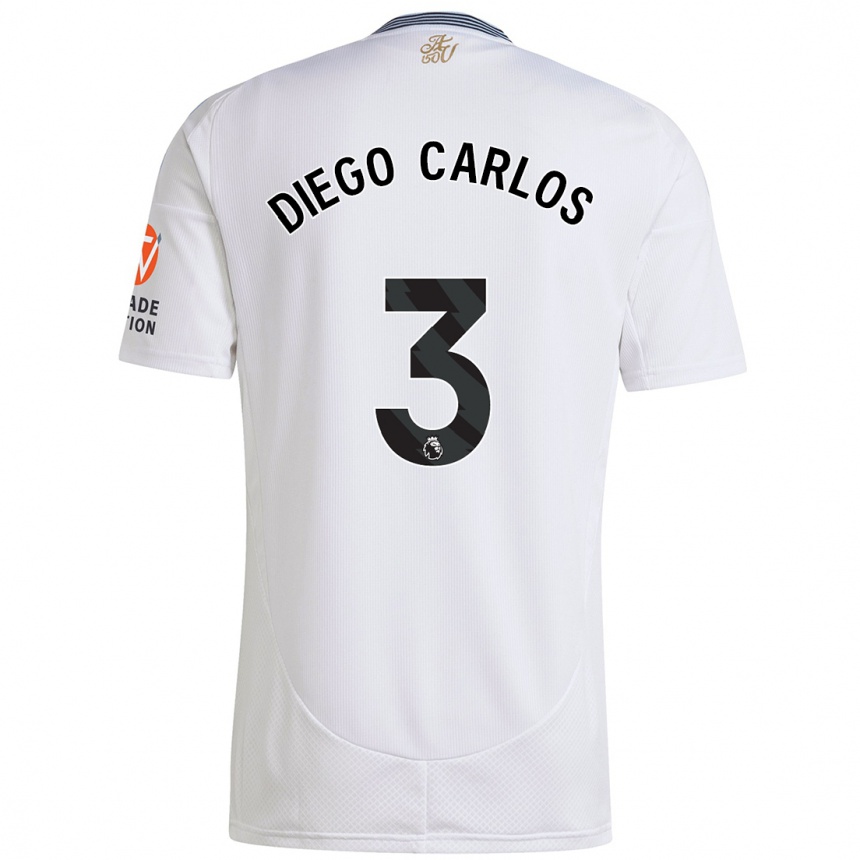 Men Football Diego Carlos #3 White Away Jersey 2024/25 T-Shirt Nz