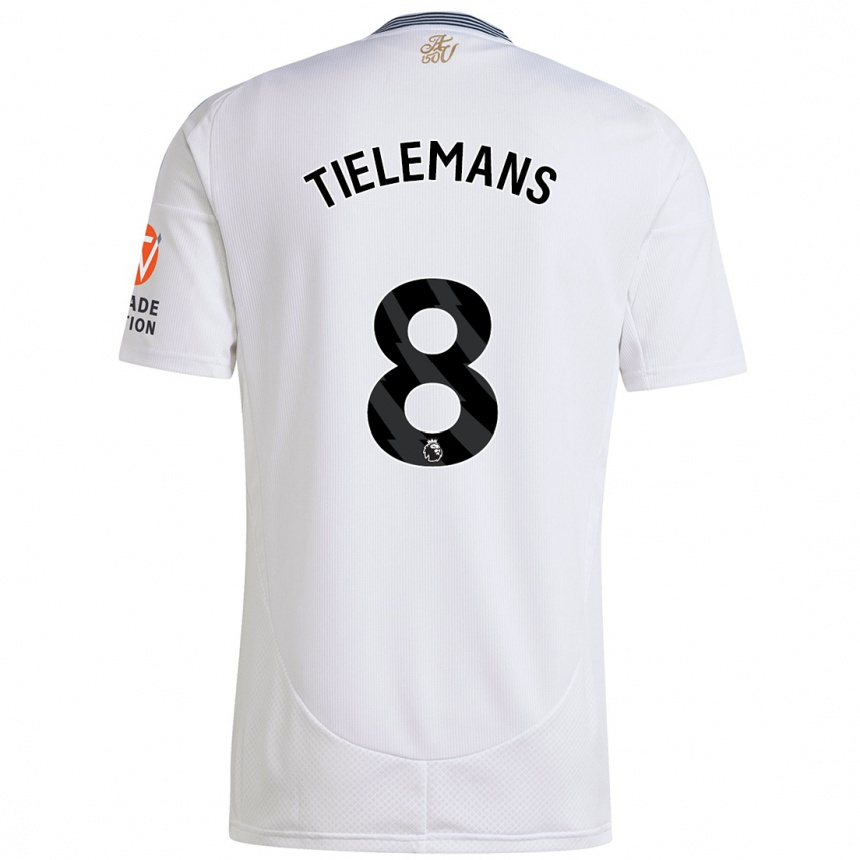 Men Football Youri Tielemans #8 White Away Jersey 2024/25 T-Shirt Nz