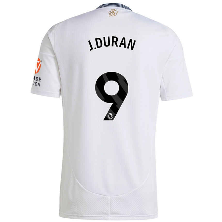 Men Football Jhon Durán #9 White Away Jersey 2024/25 T-Shirt Nz