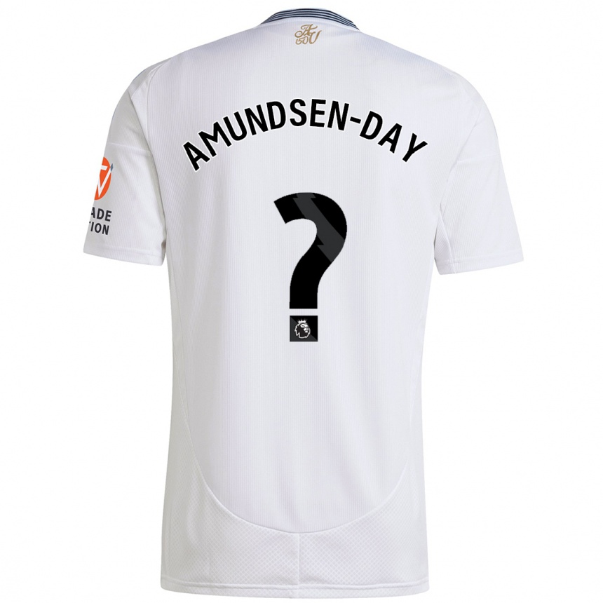 Men Football Ethan Amundsen-Day #0 White Away Jersey 2024/25 T-Shirt Nz