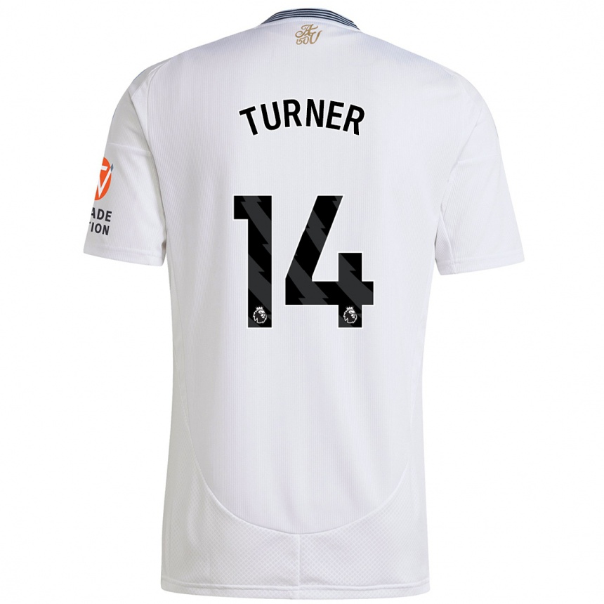 Men Football Danielle Turner #14 White Away Jersey 2024/25 T-Shirt Nz