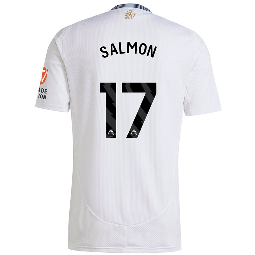 Men Football Ebony Salmon #17 White Away Jersey 2024/25 T-Shirt Nz