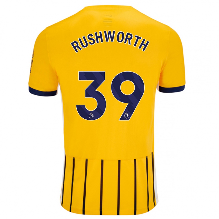 Men Football Carl Rushworth #39 Gold Blue Pinstripes Away Jersey 2024/25 T-Shirt Nz