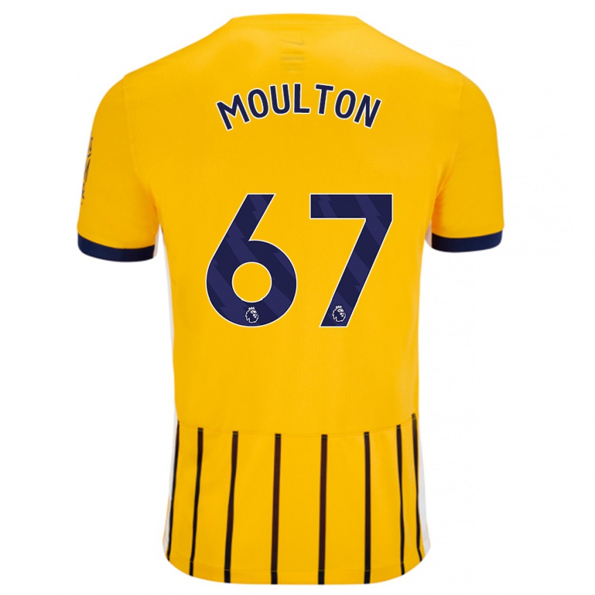 Men Football Remeiro Moulton #67 Gold Blue Pinstripes Away Jersey 2024/25 T-Shirt Nz