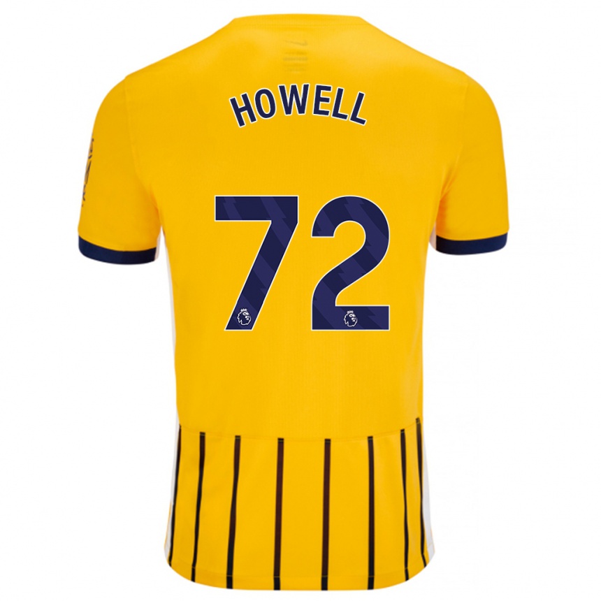 Men Football Harry Howell #72 Gold Blue Pinstripes Away Jersey 2024/25 T-Shirt Nz