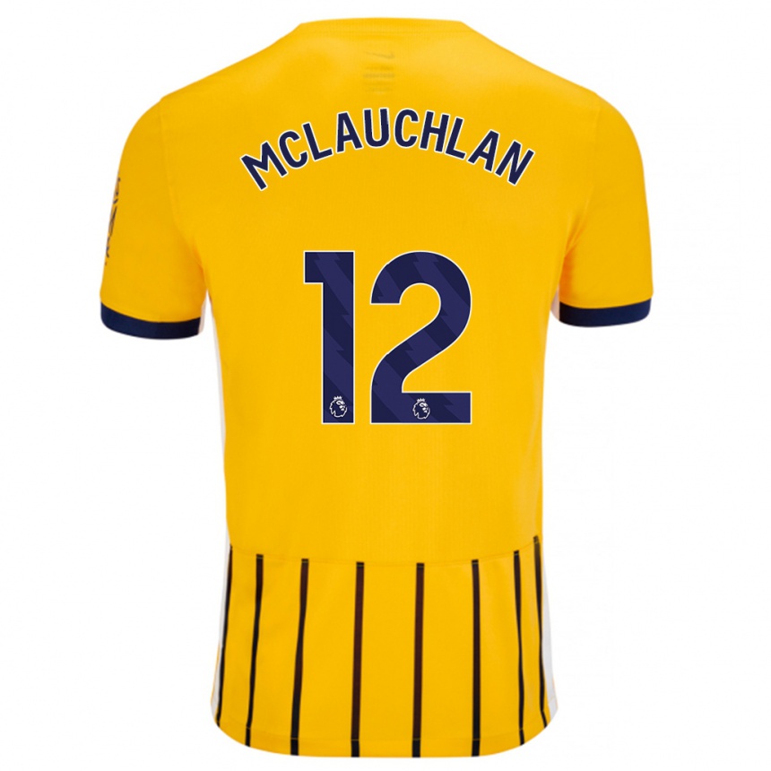 Men Football Rachel Mclauchlan #12 Gold Blue Pinstripes Away Jersey 2024/25 T-Shirt Nz