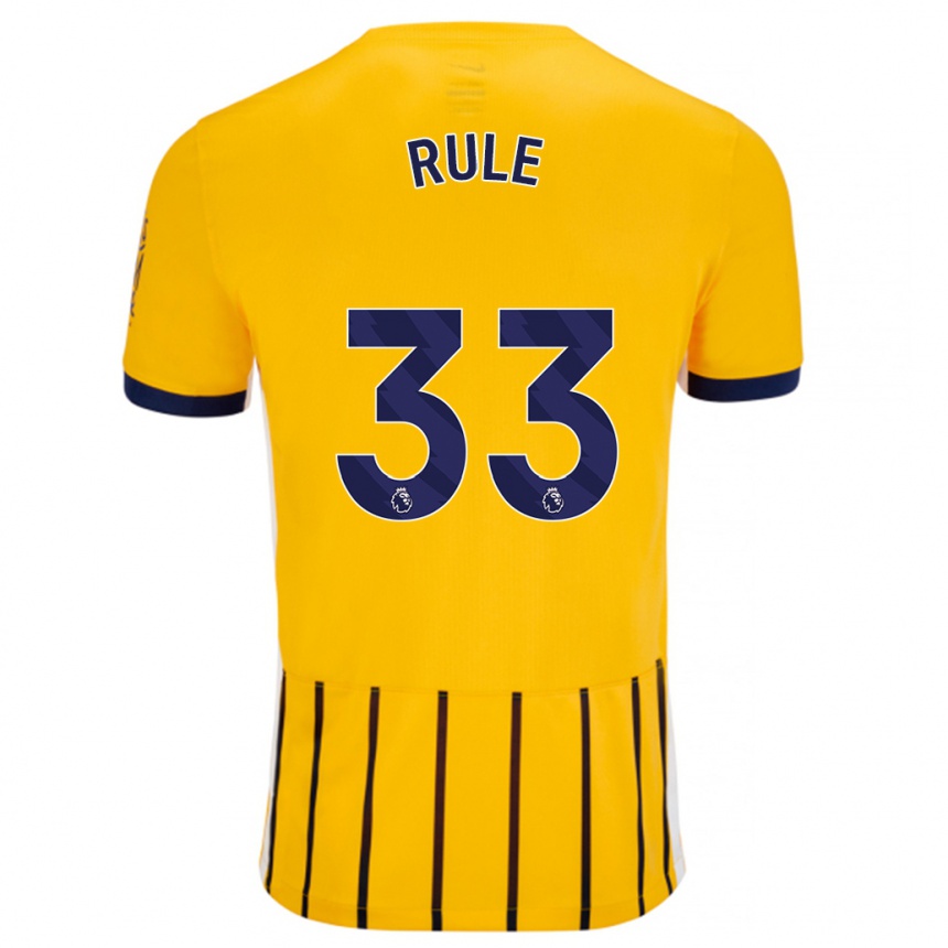 Men Football Charlize Jayde Rule #33 Gold Blue Pinstripes Away Jersey 2024/25 T-Shirt Nz