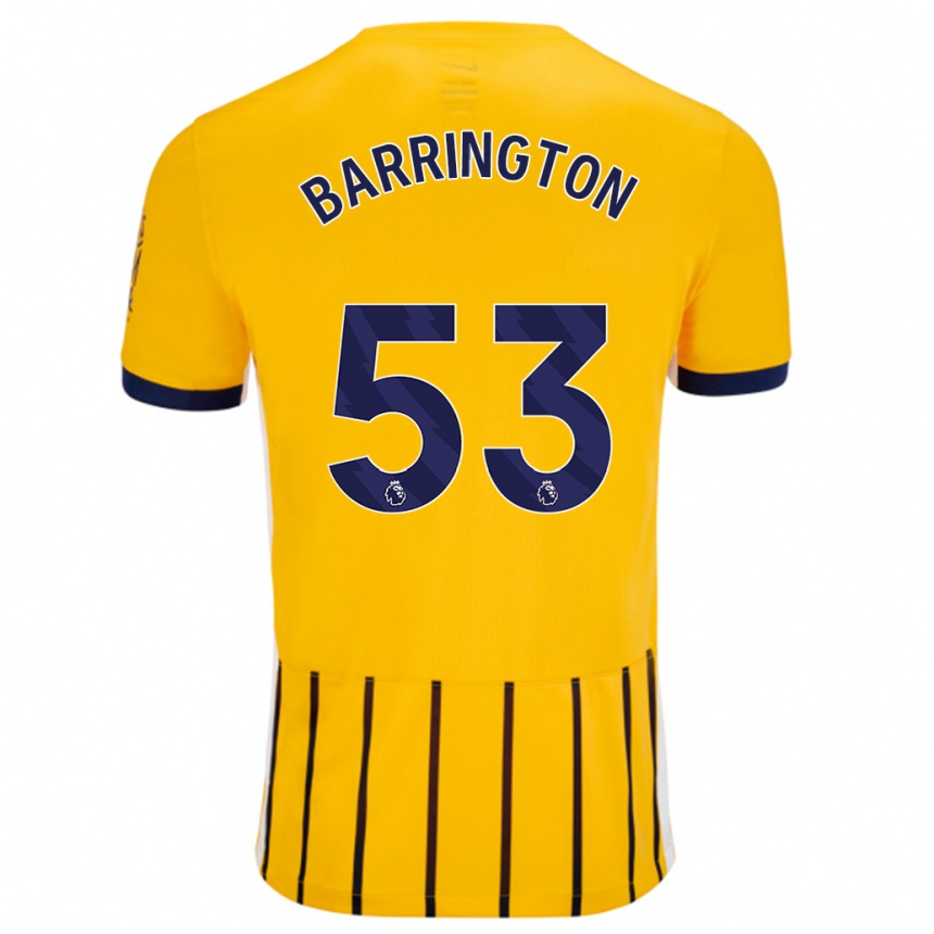 Men Football Luca Barrington #53 Gold Blue Pinstripes Away Jersey 2024/25 T-Shirt Nz