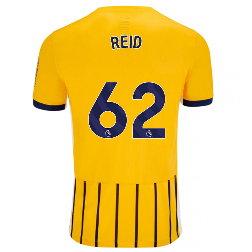 Men Football Tommy Reid #62 Gold Blue Pinstripes Away Jersey 2024/25 T-Shirt Nz