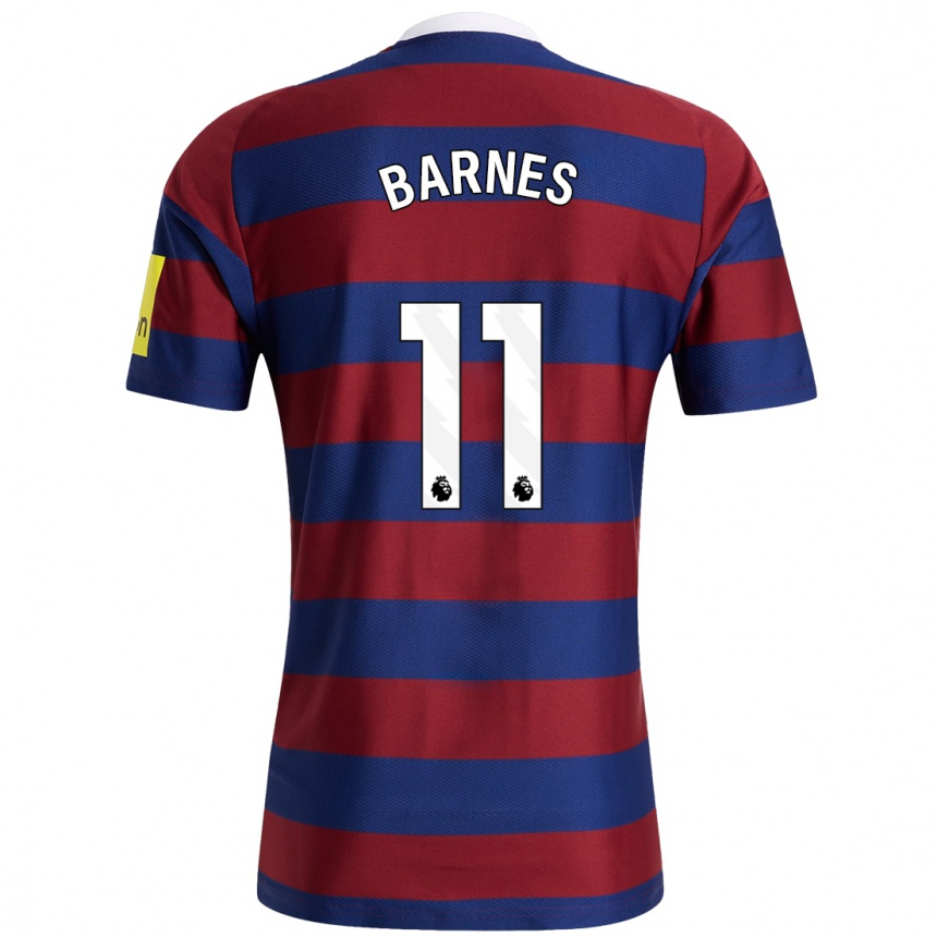 Men Football Harvey Barnes #11 Burgundy Navy Blue Away Jersey 2024/25 T-Shirt Nz