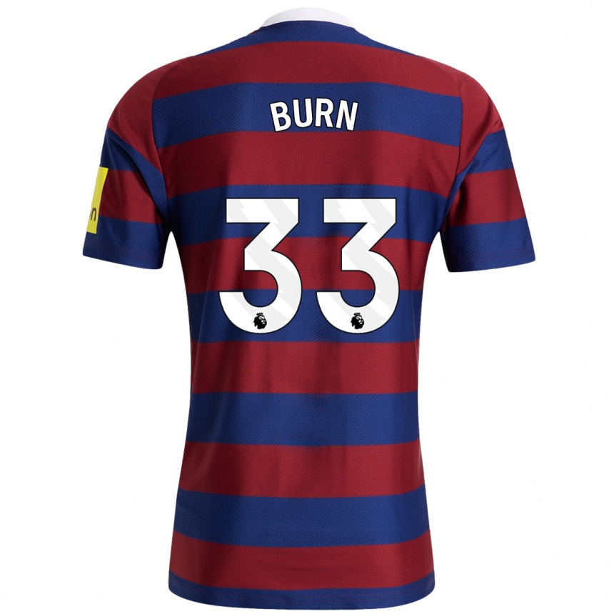 Men Football Dan Burn #33 Burgundy Navy Blue Away Jersey 2024/25 T-Shirt Nz