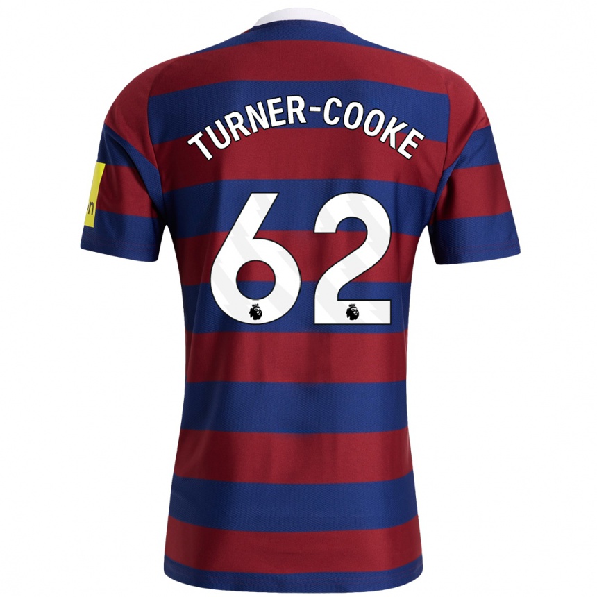 Men Football Jay Turner-Cooke #62 Burgundy Navy Blue Away Jersey 2024/25 T-Shirt Nz