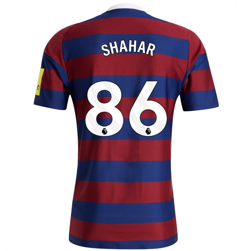 Men Football Leo Shahar #86 Burgundy Navy Blue Away Jersey 2024/25 T-Shirt Nz