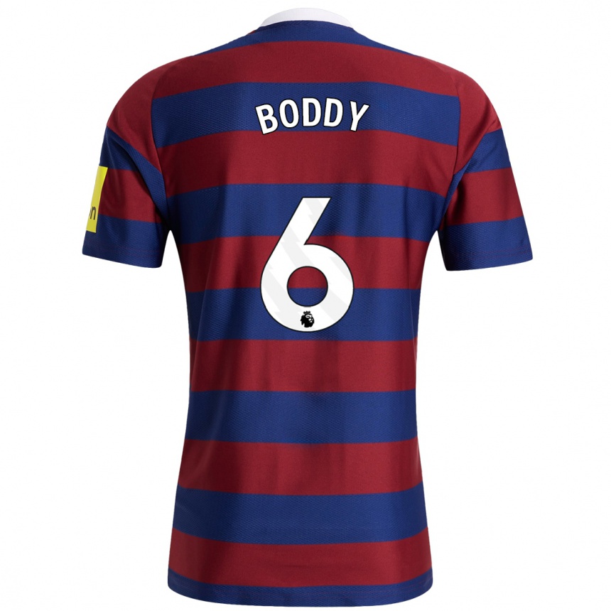 Men Football Elysia Boddy #6 Burgundy Navy Blue Away Jersey 2024/25 T-Shirt Nz