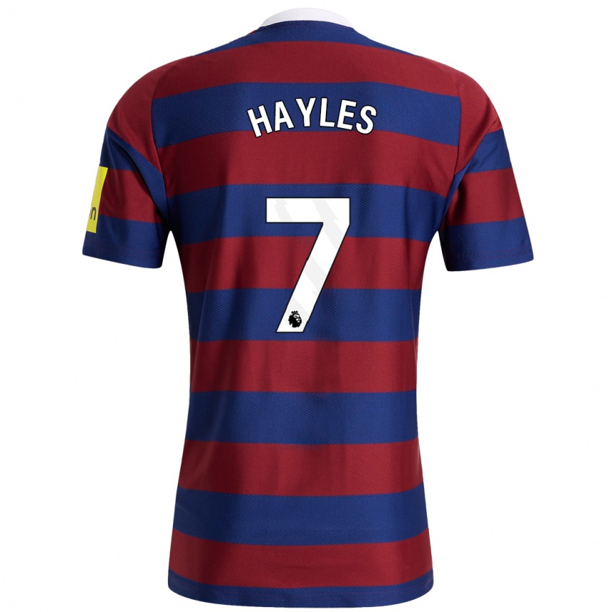 Men Football Shania Hayles #7 Burgundy Navy Blue Away Jersey 2024/25 T-Shirt Nz