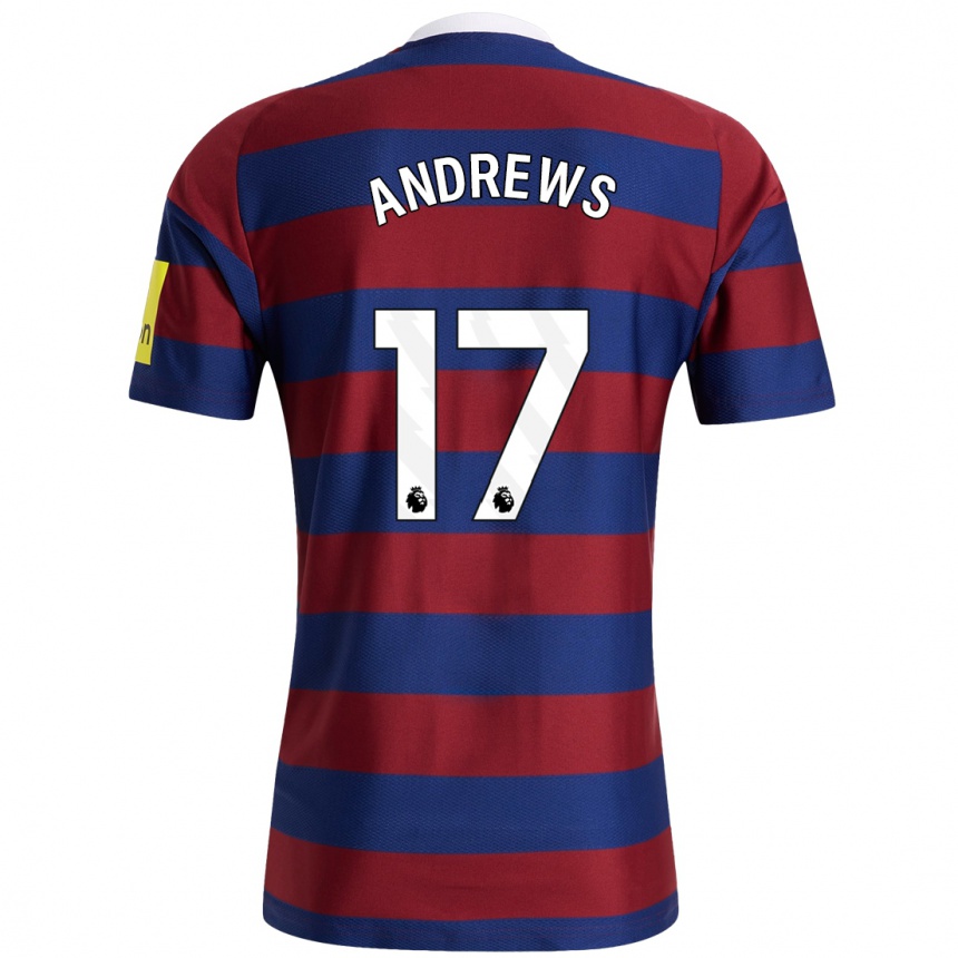 Men Football Amy Andrews #17 Burgundy Navy Blue Away Jersey 2024/25 T-Shirt Nz