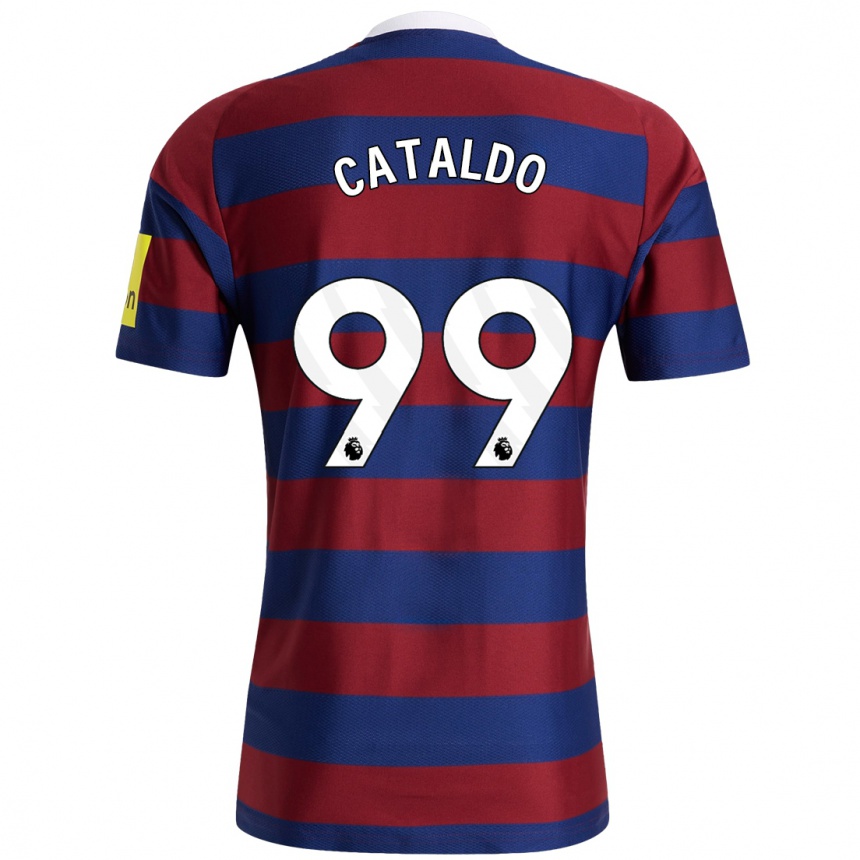 Men Football Lia Cataldo #99 Burgundy Navy Blue Away Jersey 2024/25 T-Shirt Nz