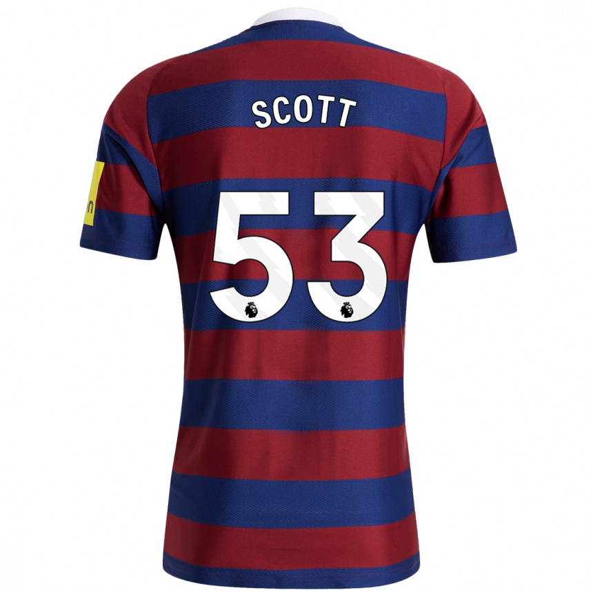 Men Football Joshua Scott #53 Burgundy Navy Blue Away Jersey 2024/25 T-Shirt Nz