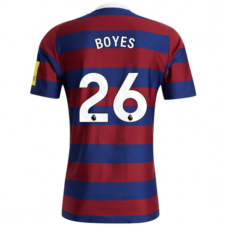 Men Football Grace Boyes #26 Burgundy Navy Blue Away Jersey 2024/25 T-Shirt Nz