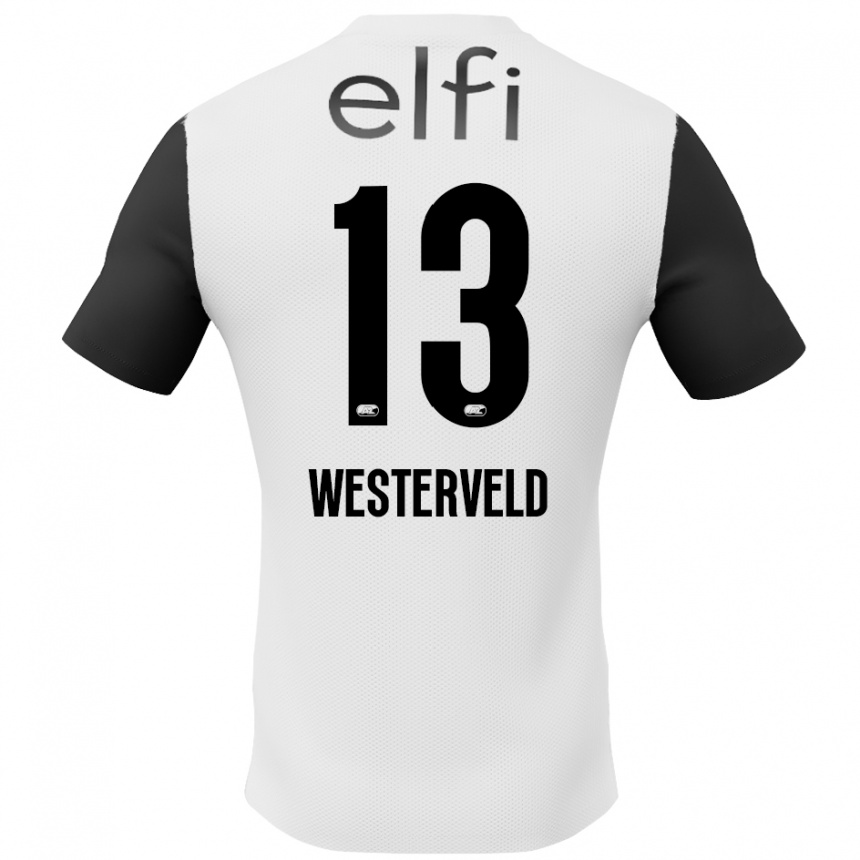 Men Football Sem Westerveld #13 White Black Away Jersey 2024/25 T-Shirt Nz