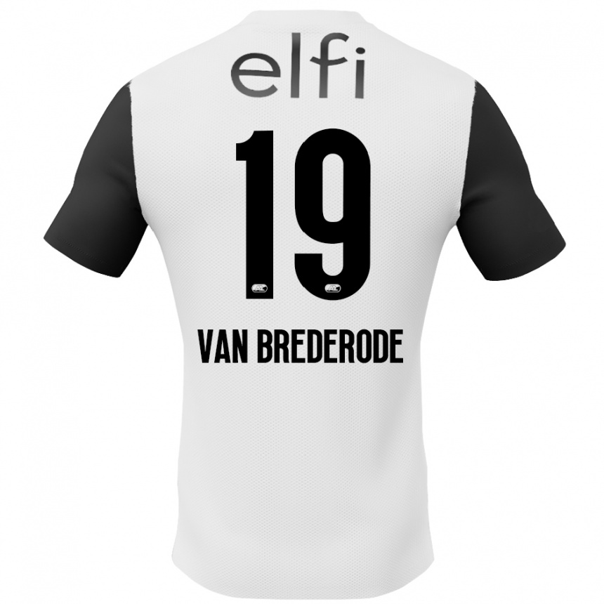 Men Football Myron Van Brederode #19 White Black Away Jersey 2024/25 T-Shirt Nz