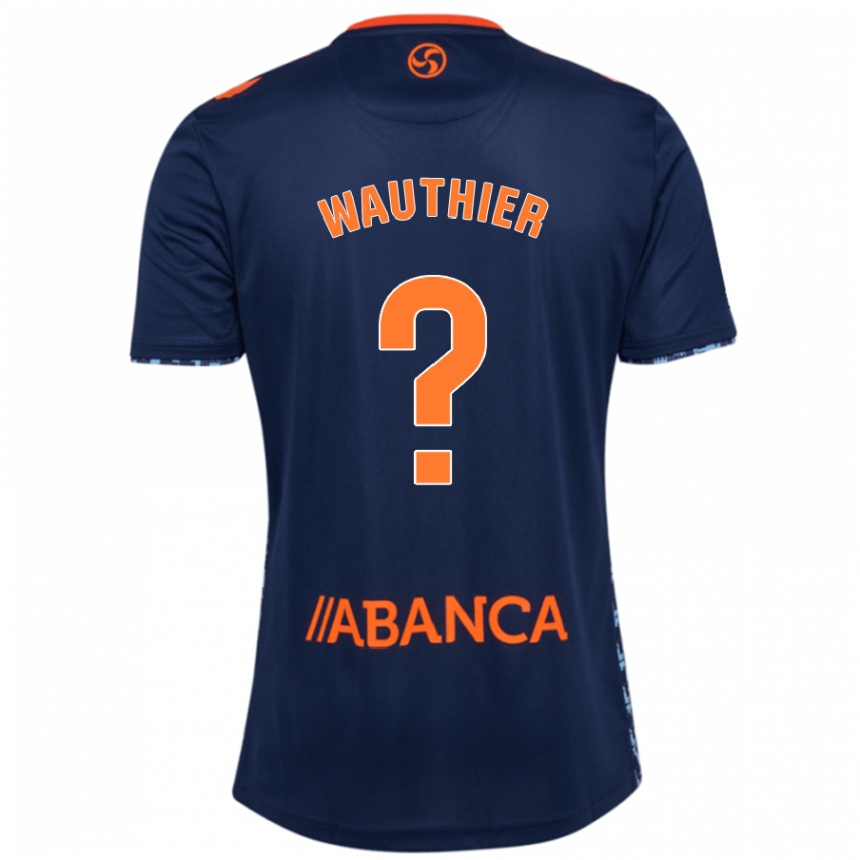 Men Football Hugo Wauthier #0 Navy Blue Away Jersey 2024/25 T-Shirt Nz