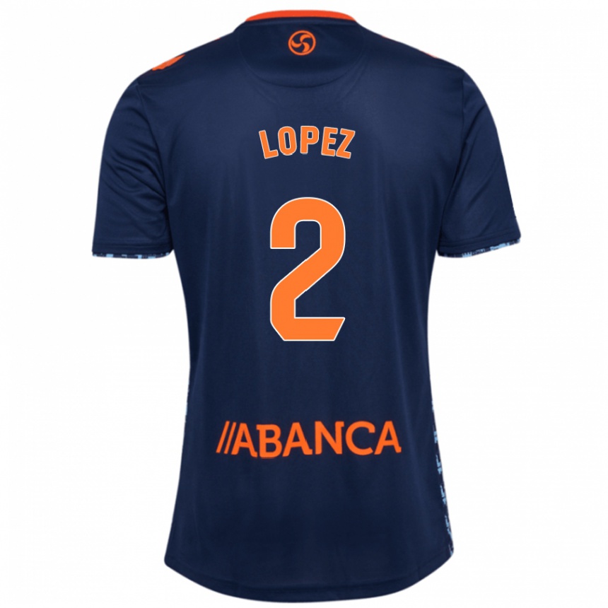 Men Football Iván López #2 Navy Blue Away Jersey 2024/25 T-Shirt Nz