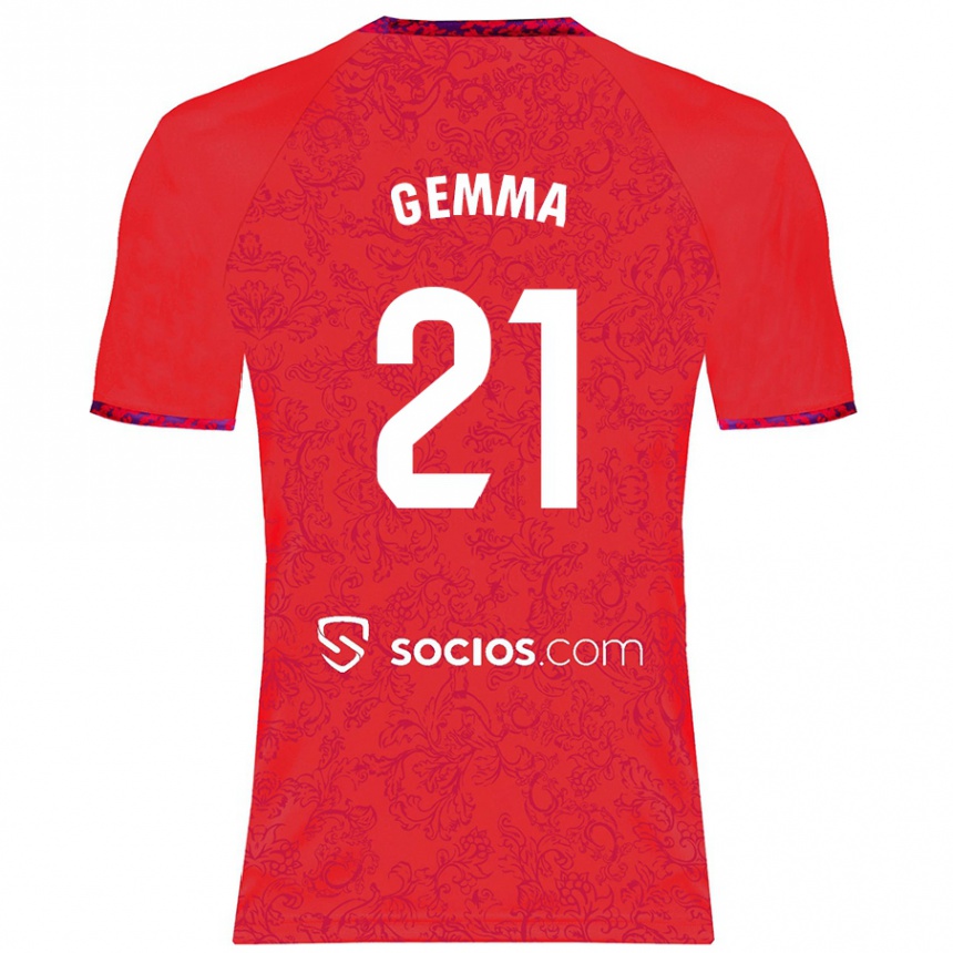 Men Football Gemma Gili Giner #21 Red Away Jersey 2024/25 T-Shirt Nz