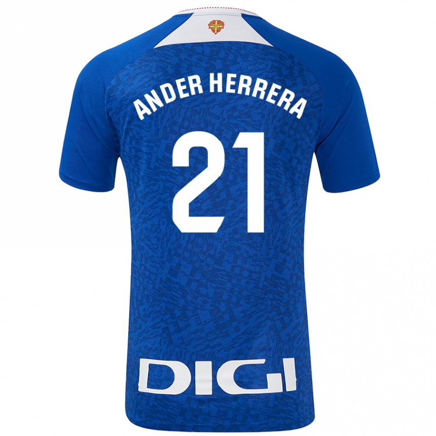 Men Football Ander Herrera #21 Royal Blue Away Jersey 2024/25 T-Shirt Nz