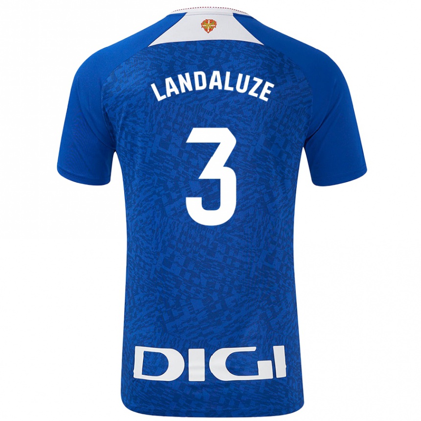 Men Football Naia Landaluze Marquínez #3 Royal Blue Away Jersey 2024/25 T-Shirt Nz