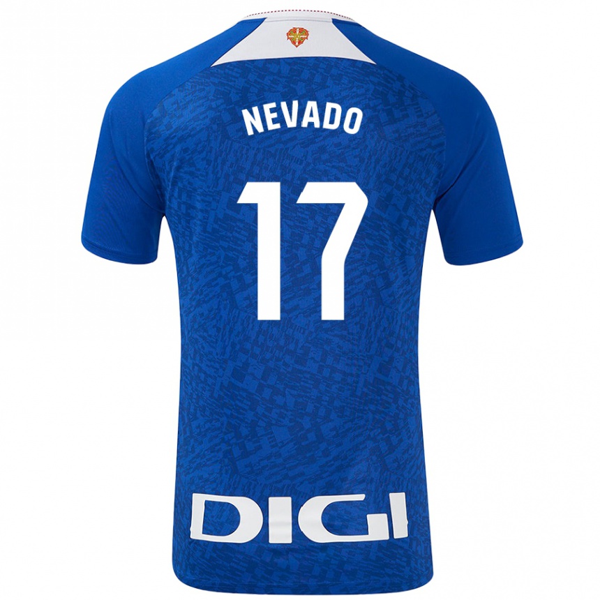 Men Football Nerea Nevado Gómez #17 Royal Blue Away Jersey 2024/25 T-Shirt Nz