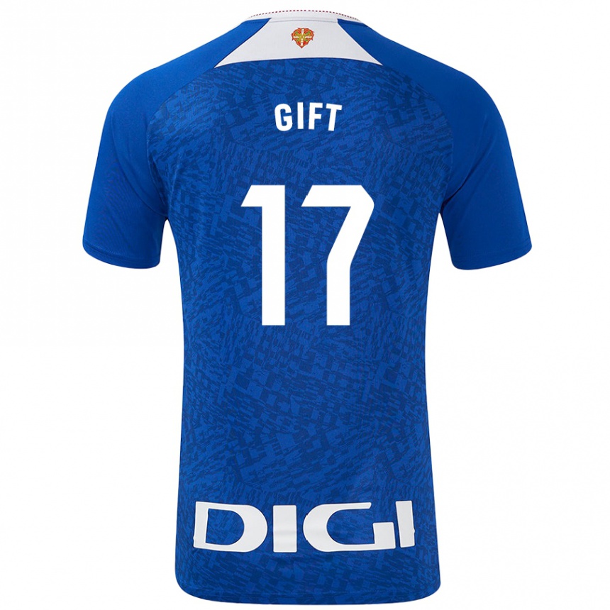 Men Football Elijah Gift #17 Royal Blue Away Jersey 2024/25 T-Shirt Nz