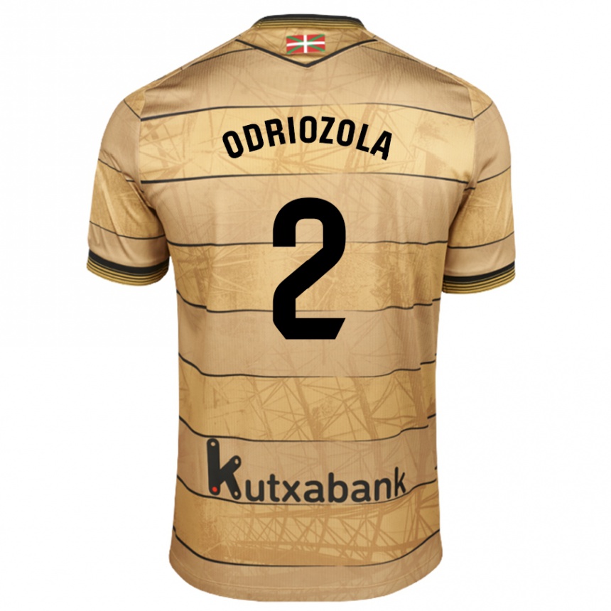 Men Football Alvaro Odriozola #2 Brown Away Jersey 2024/25 T-Shirt Nz